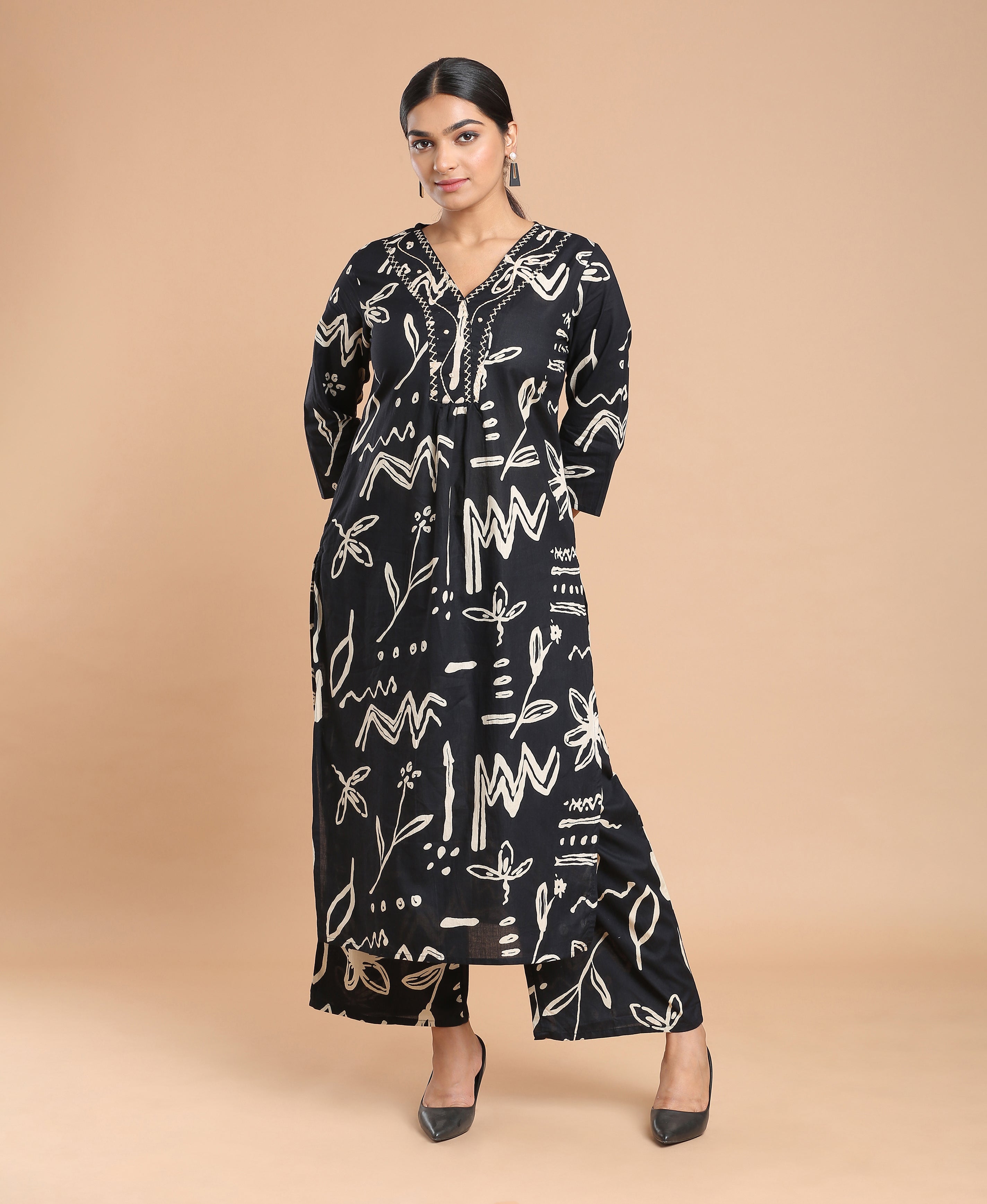 Noir Cotton Kurti Set