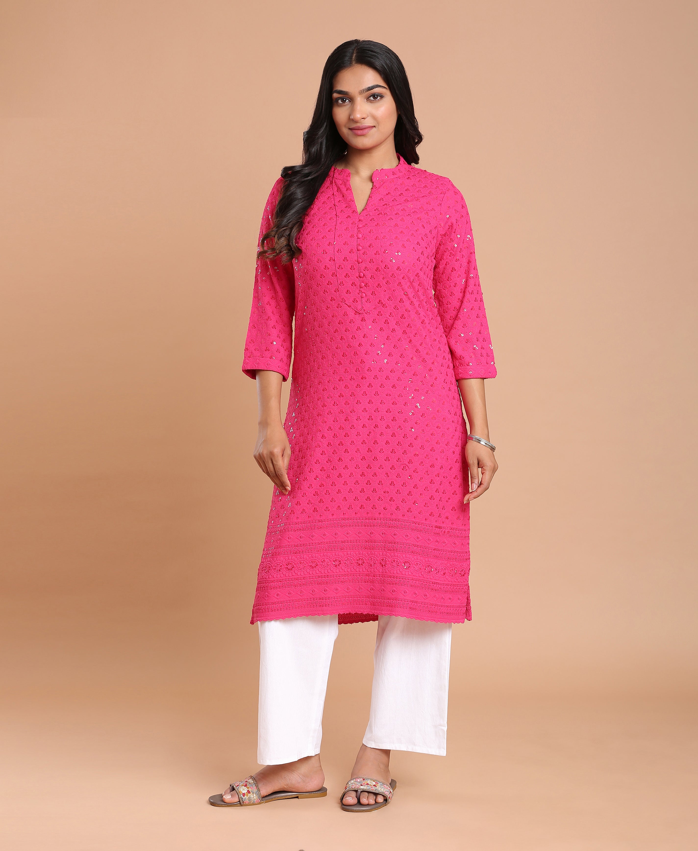 Magenta Grace Rayon Kurti