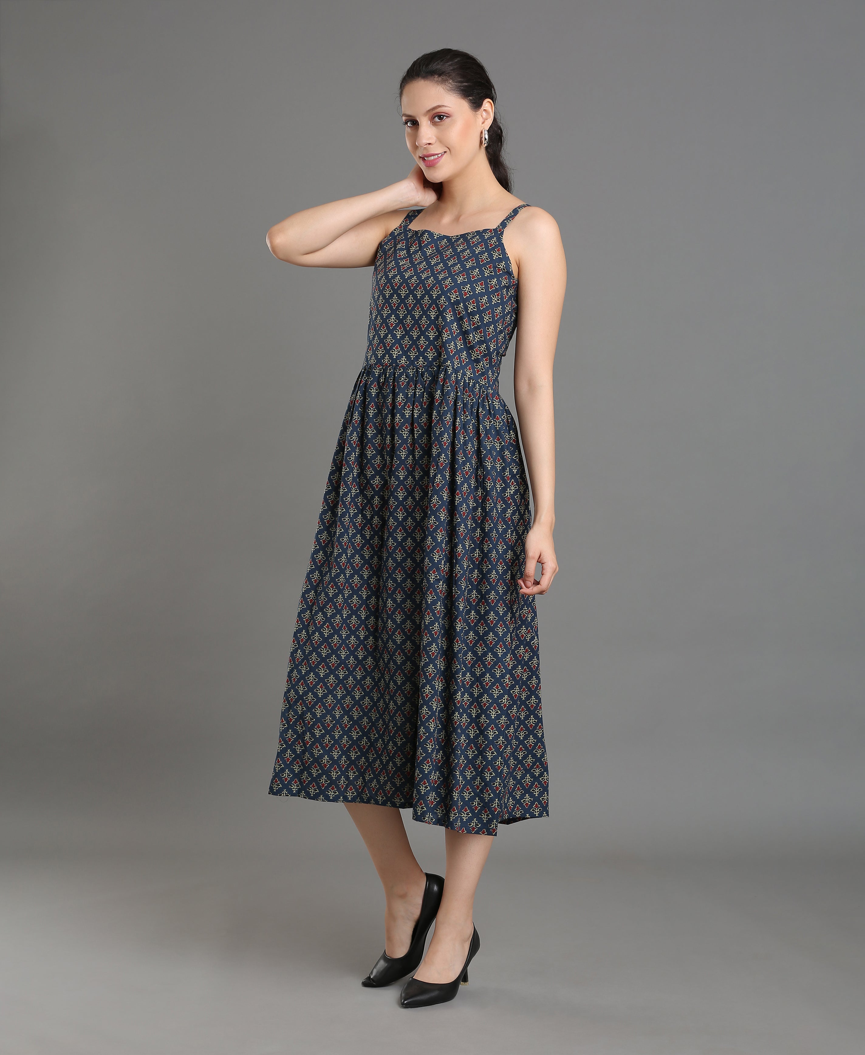 Midnight Cotton Spaghetti Dress