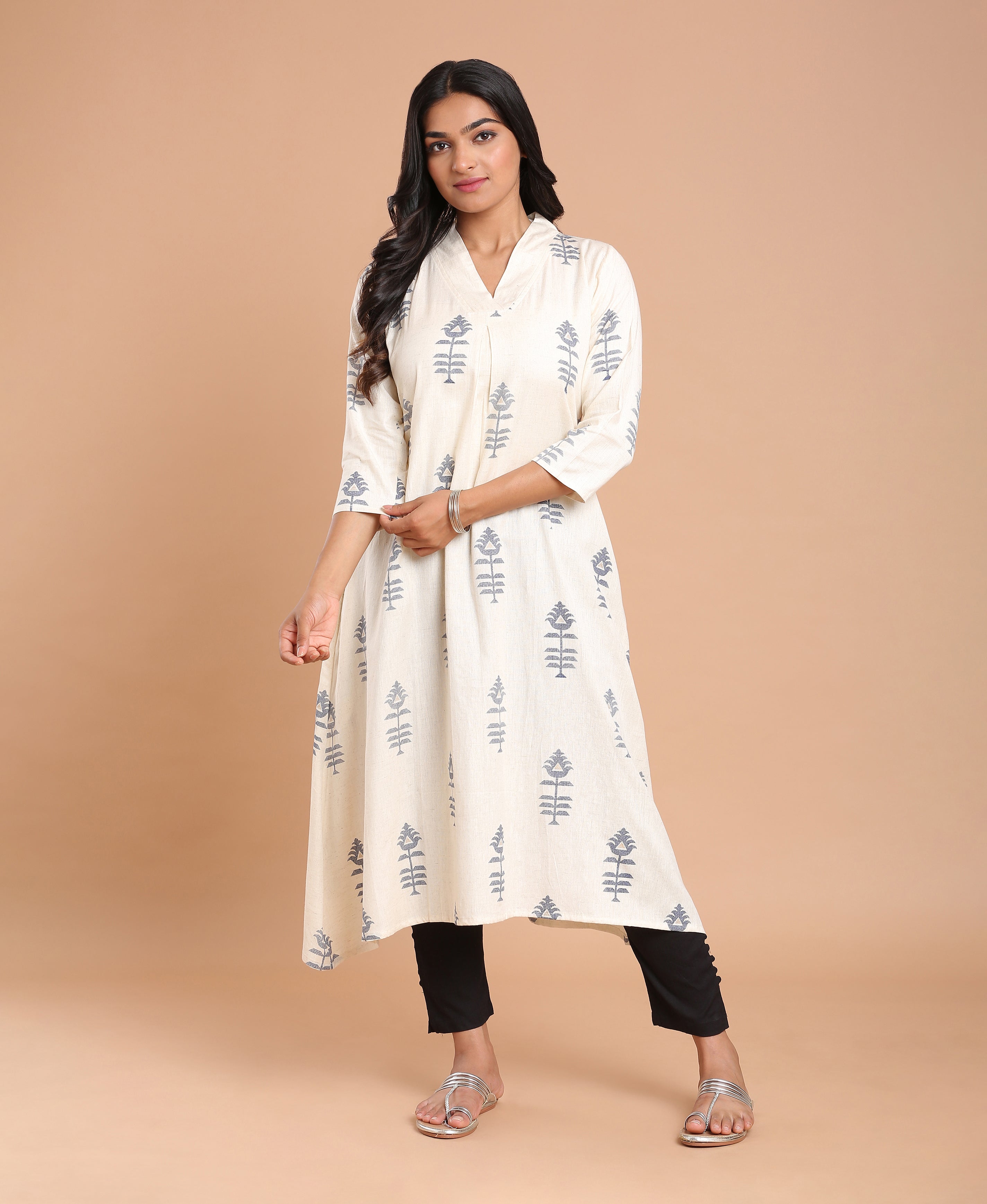 Snow Blossom Printed Kurti