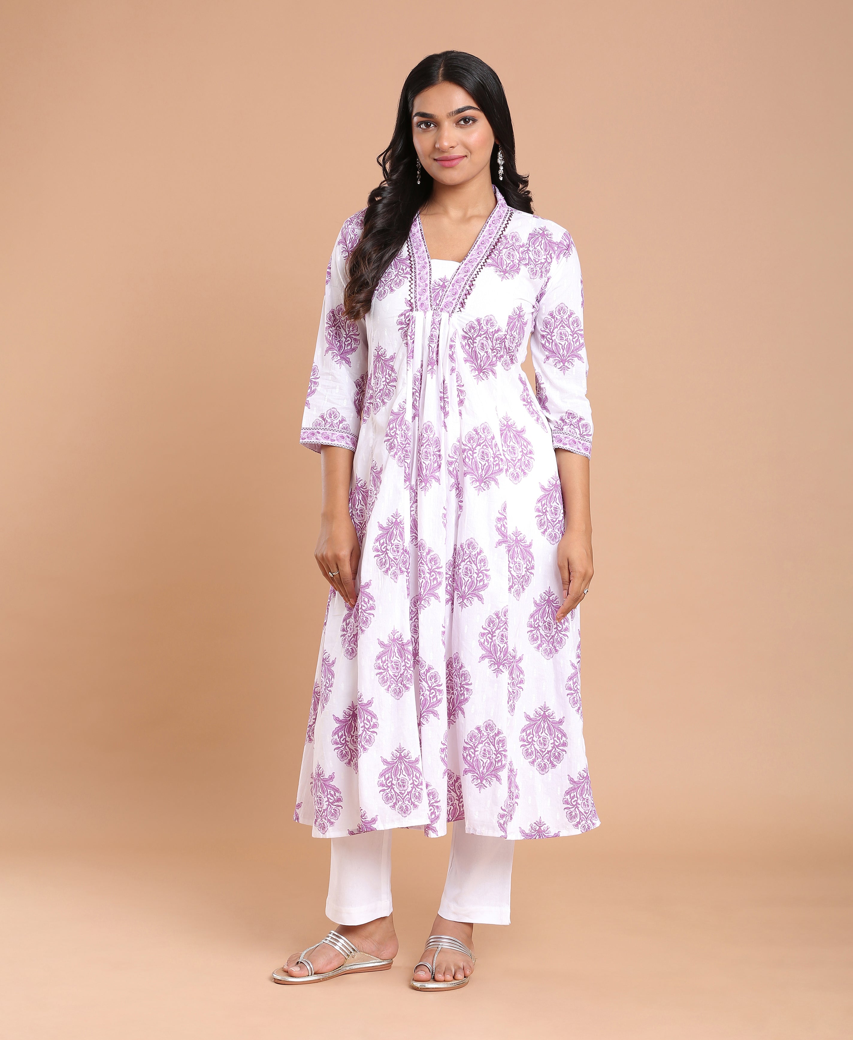 Orchid Bloom Flared Kurti