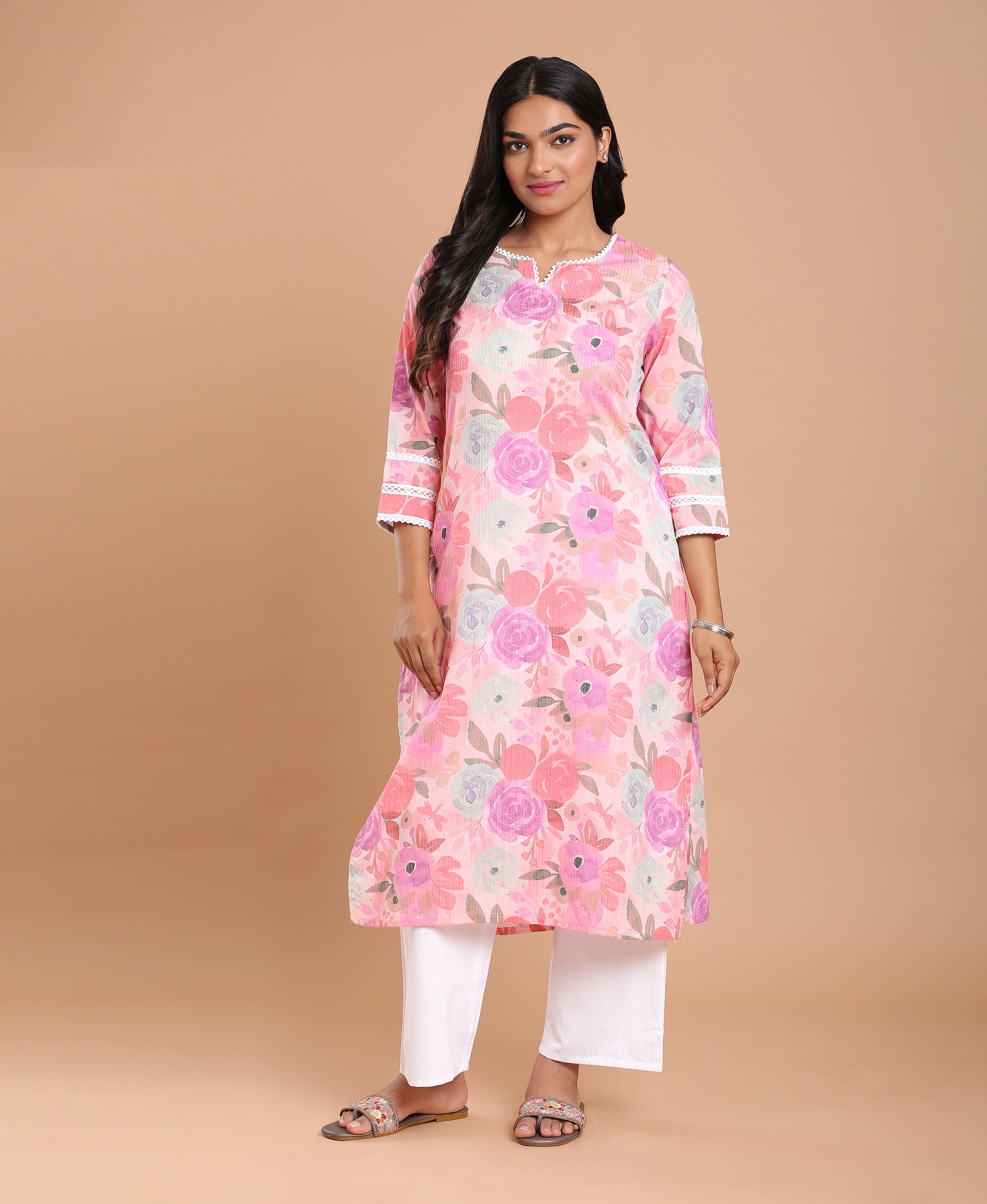 Multi Digital Bloom Rayon Kurti