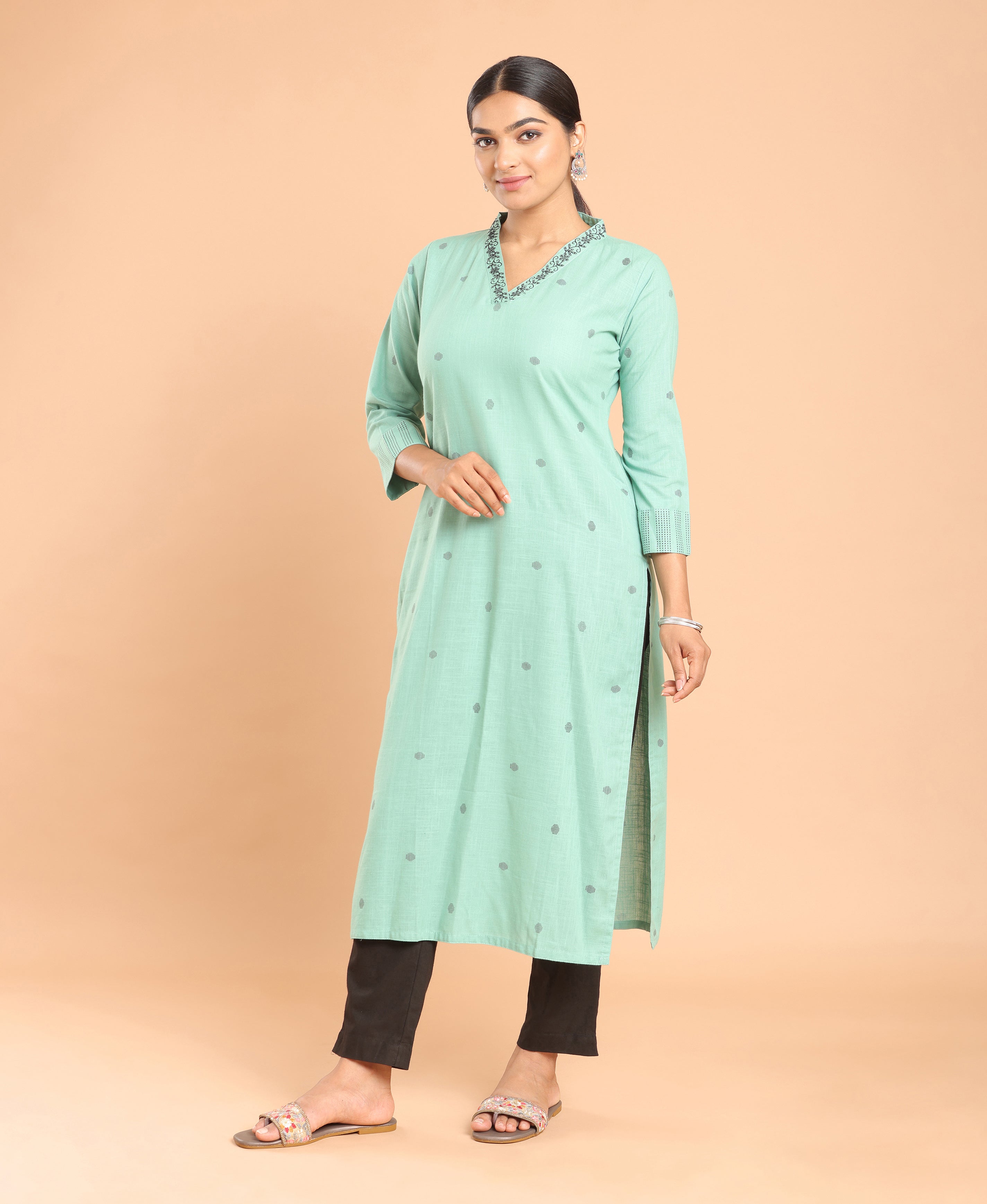 Pista Slub Cotton Kurti