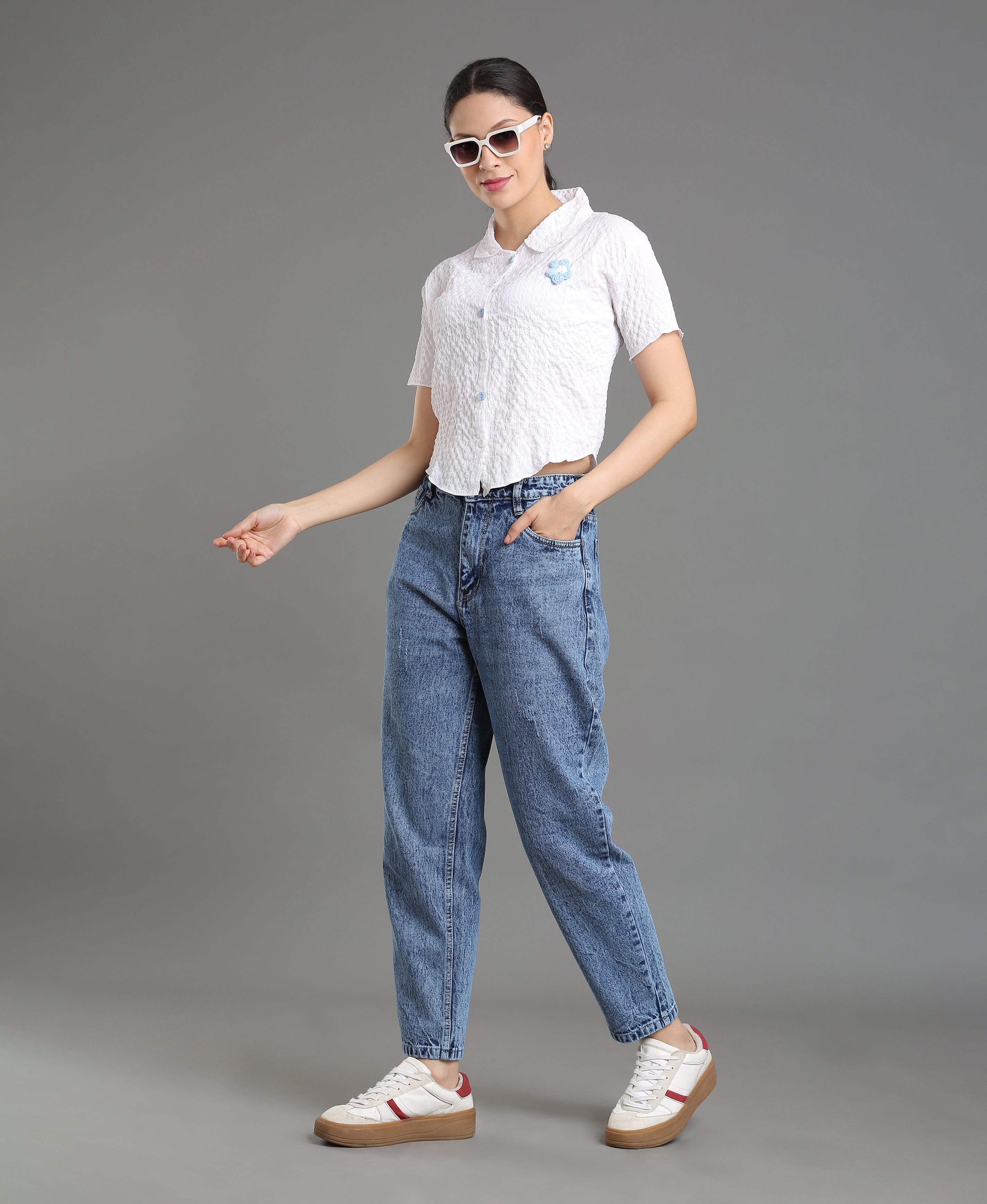 Ivory Fancy Textured Top