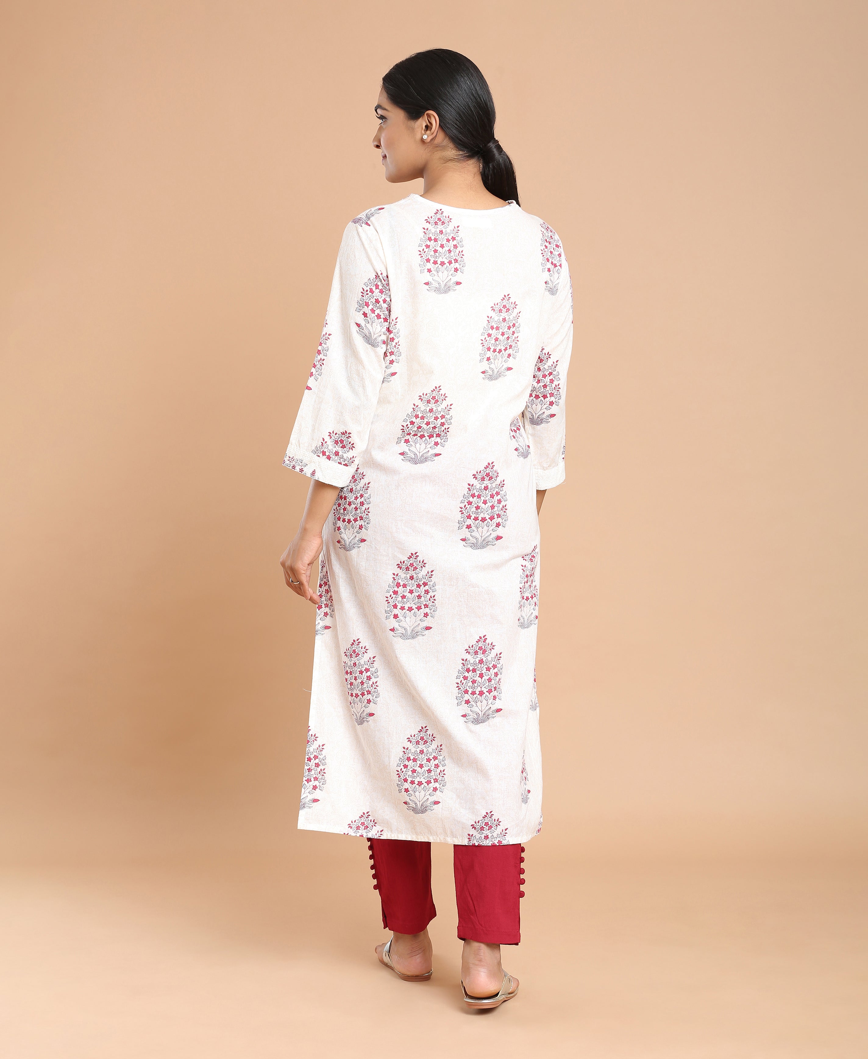Ivory Straight Cotton Kurti