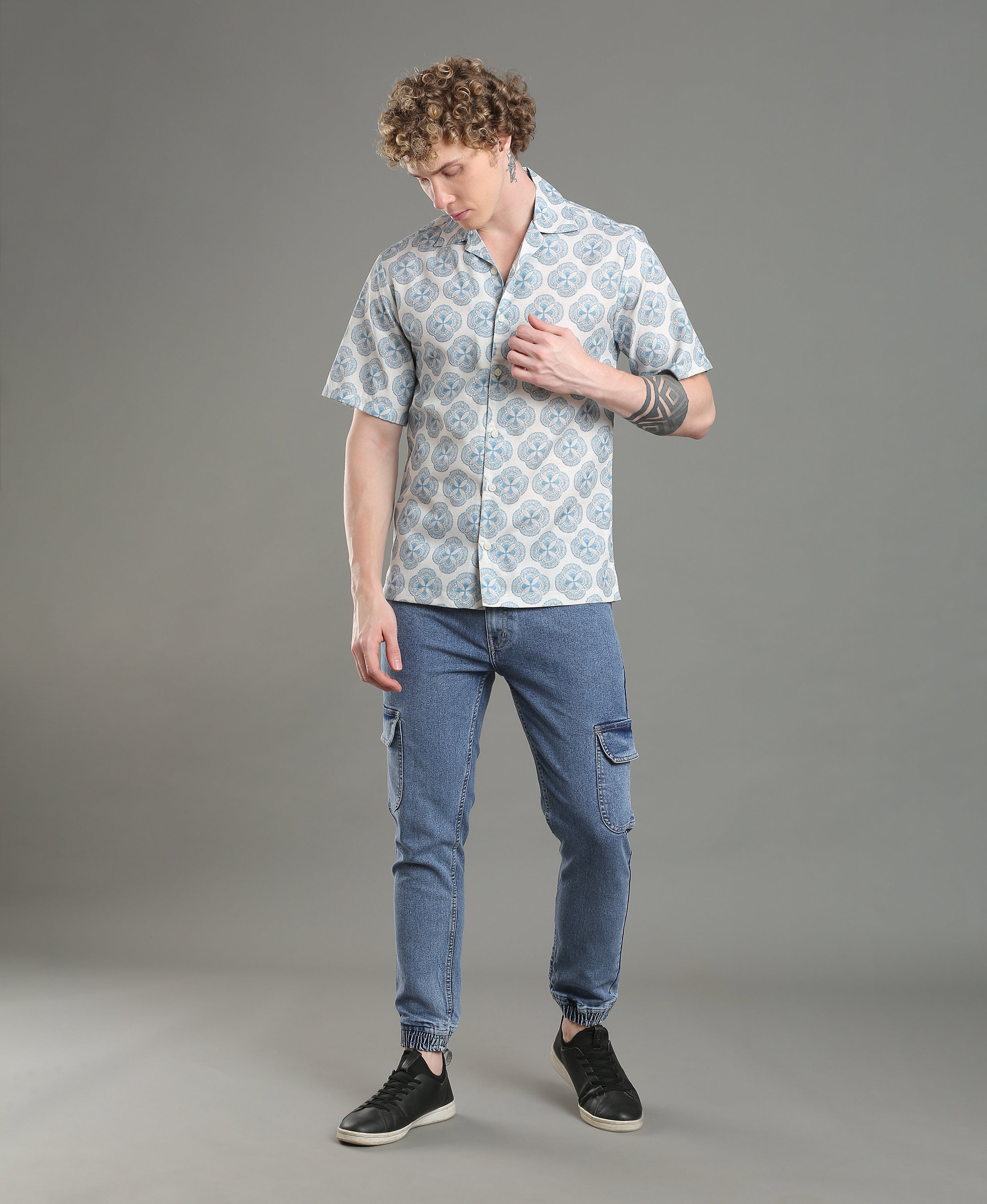 Horizon Print Cuban Shirt