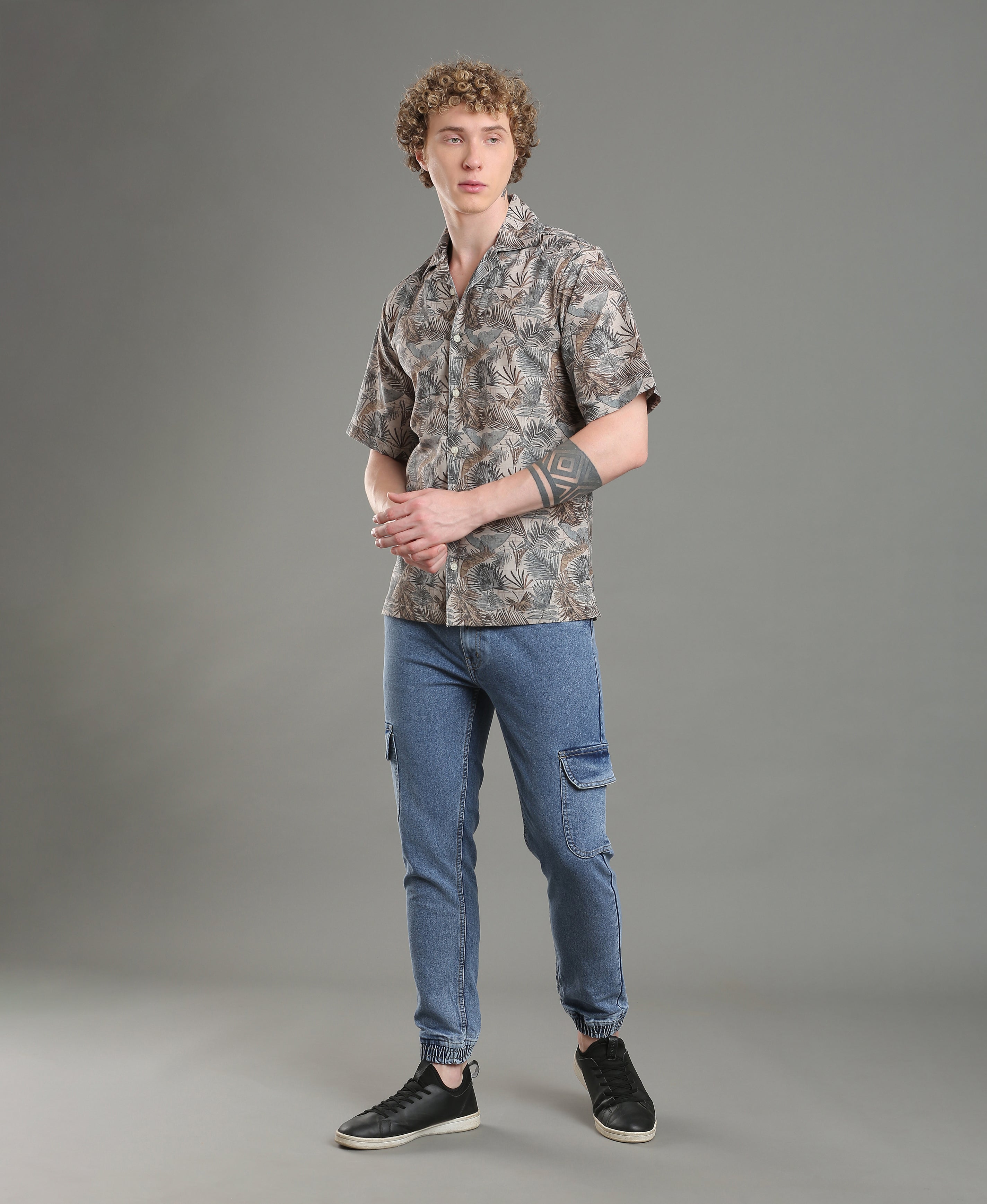 Lagoon Bloom Linen Cuban Shirt