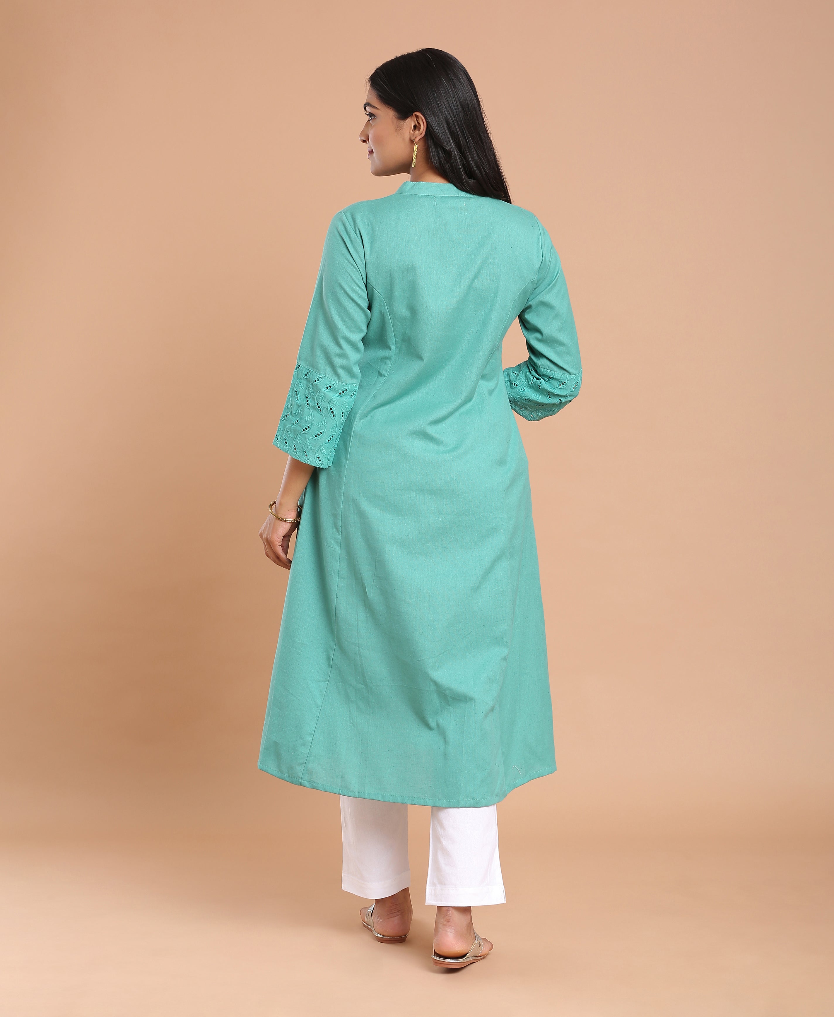 Teal Hakoba Princess Kurti
