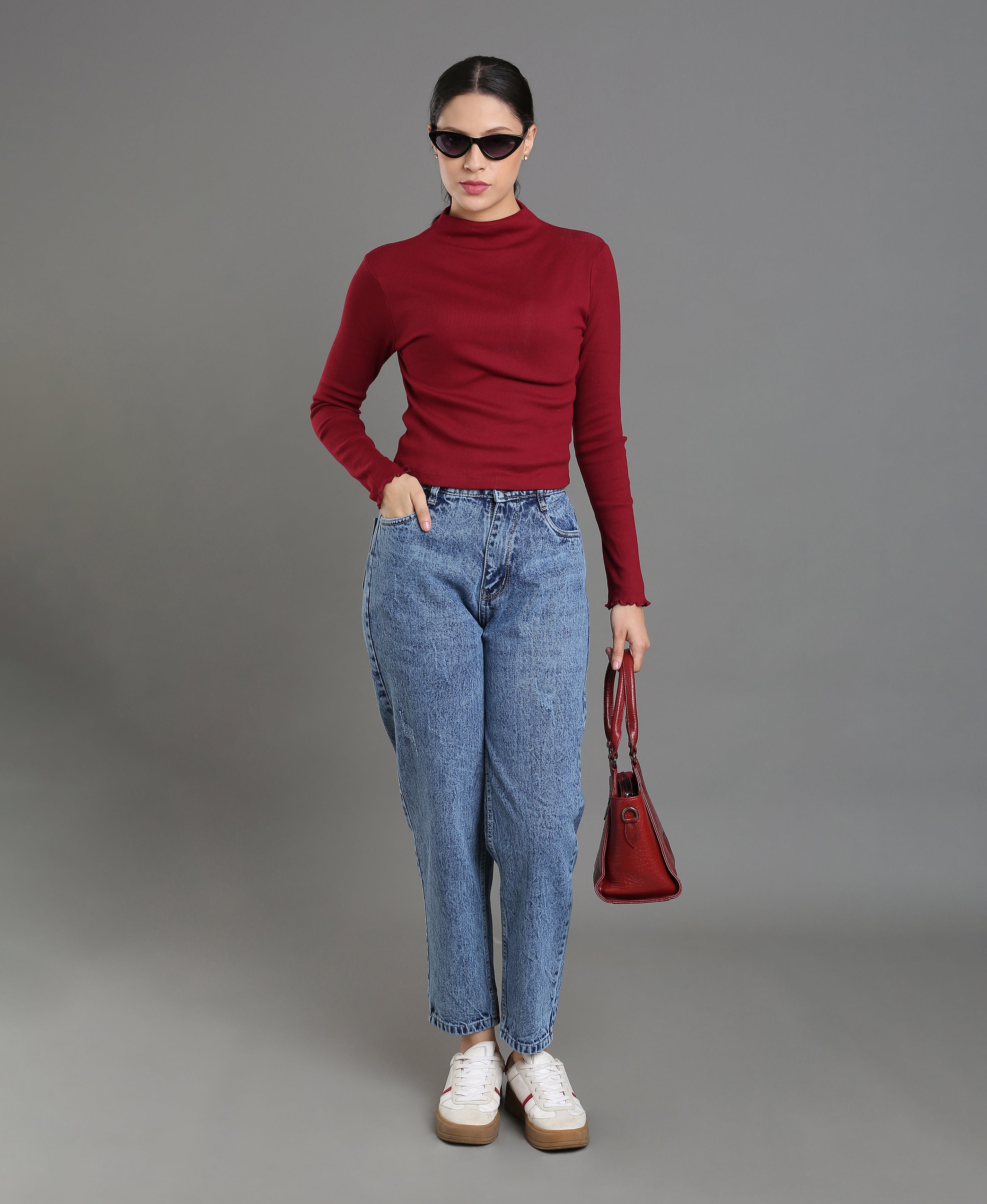 Stonewash Ribbed Denim Jean