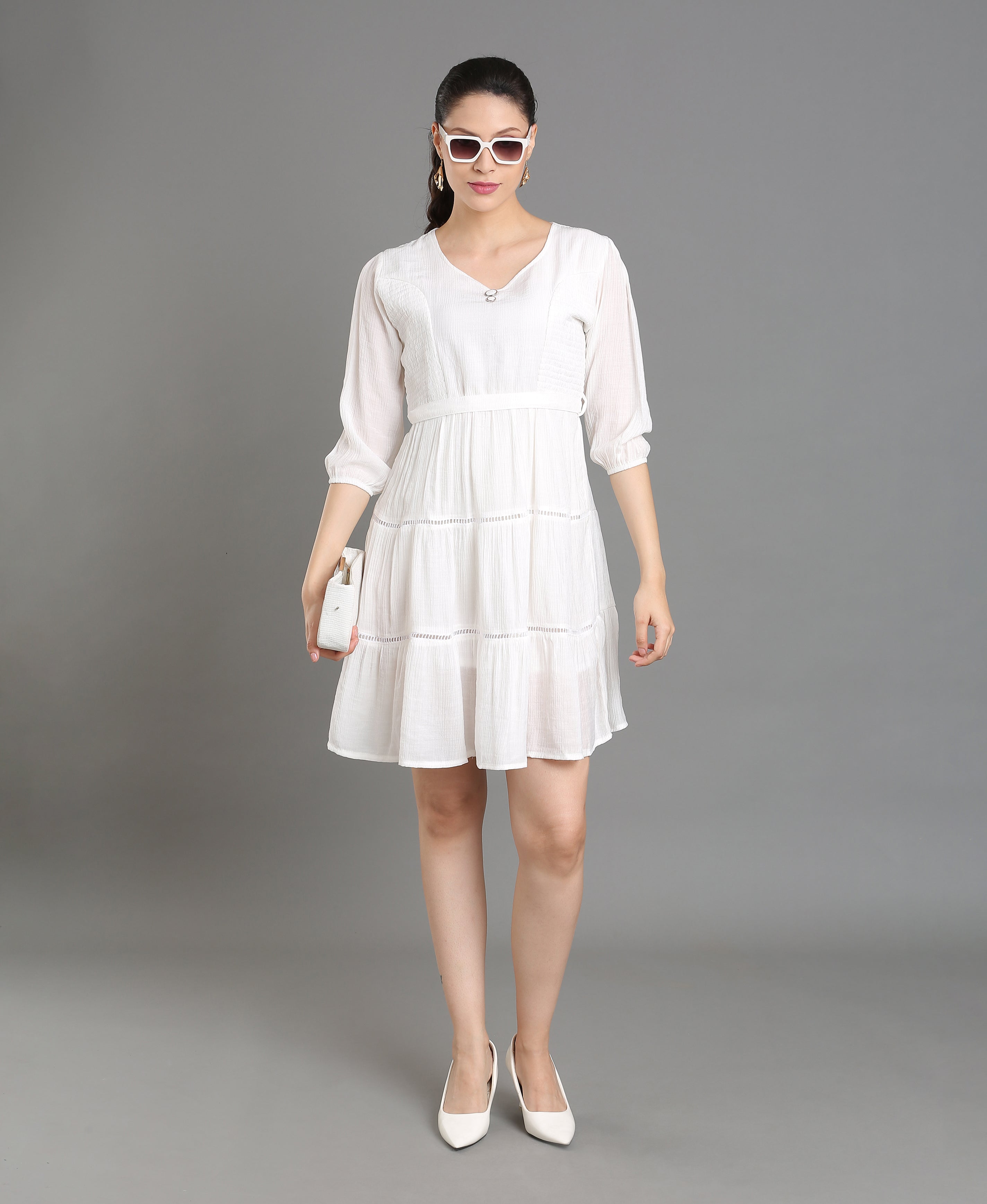 Ivory Flare Sweetheart Dress