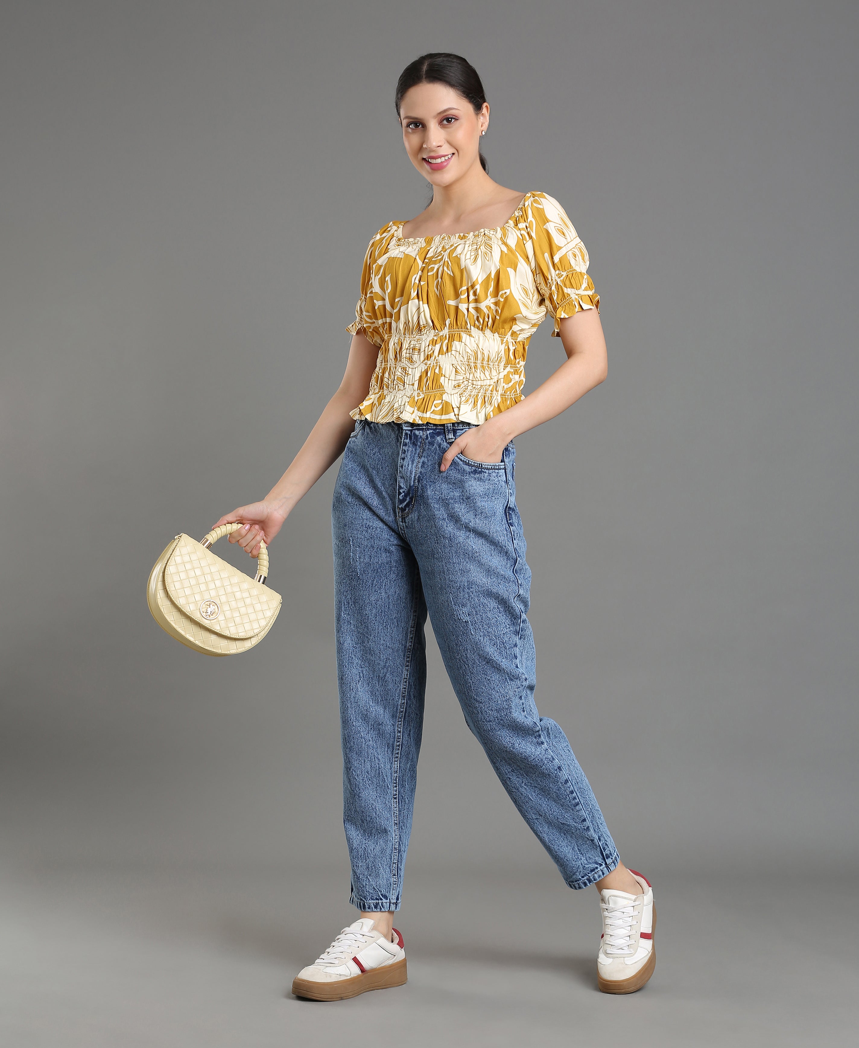 Sun Bloom Viscose Crop Top