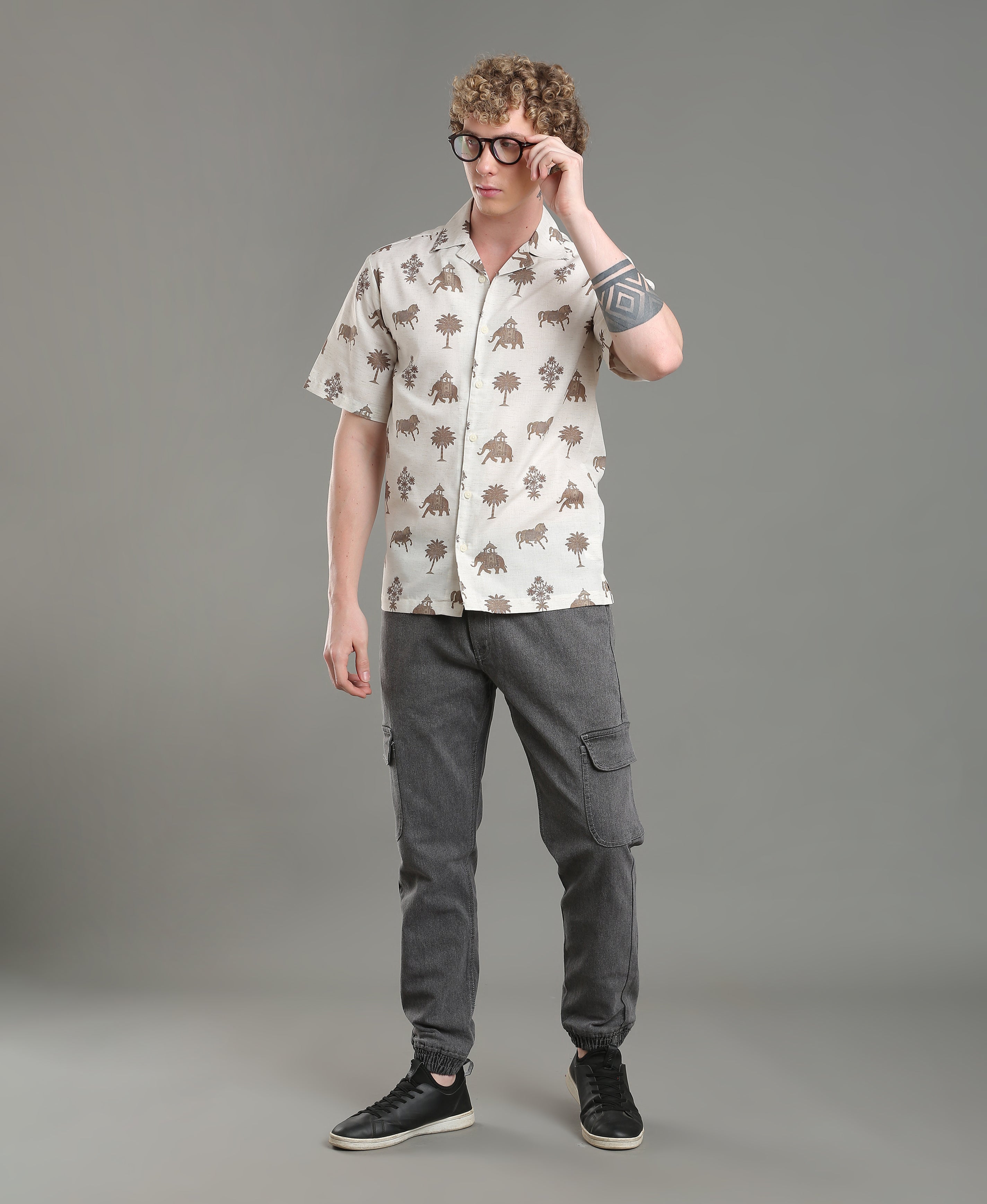Tropic Hues Printed Linen Shirt