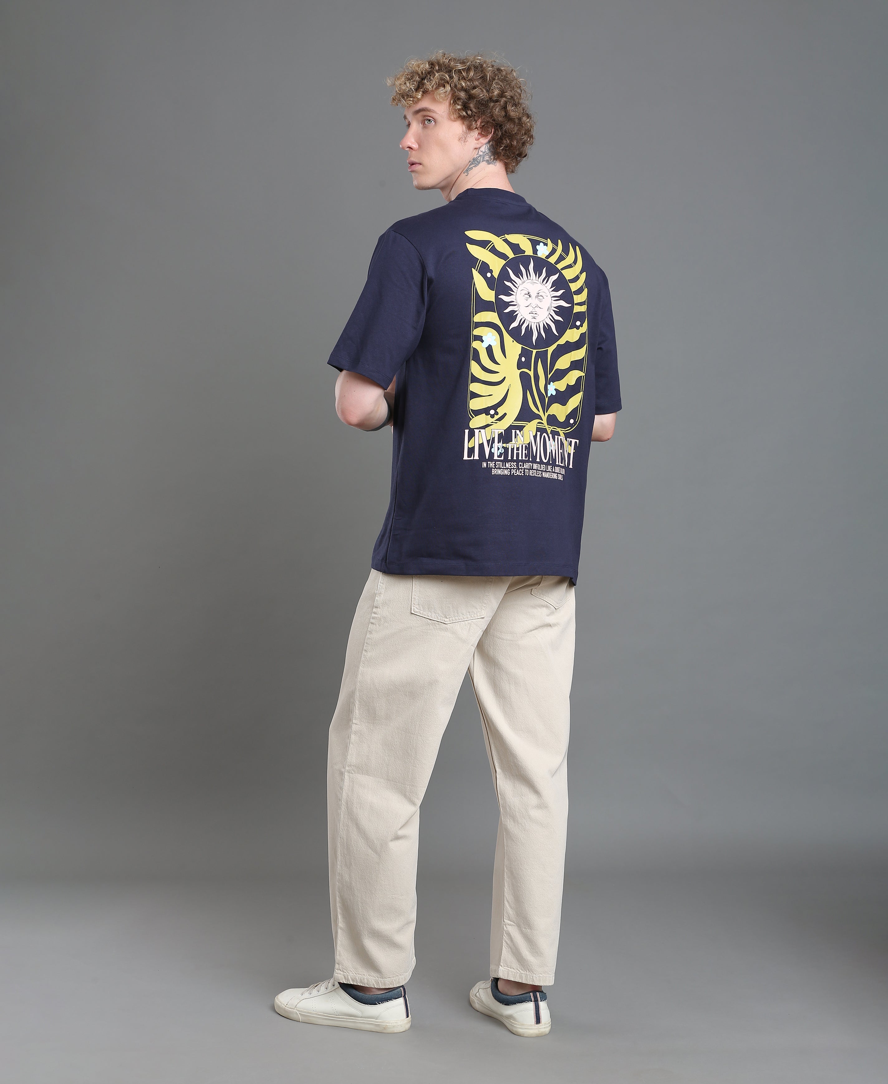 Navy Emblem Oversized Tee