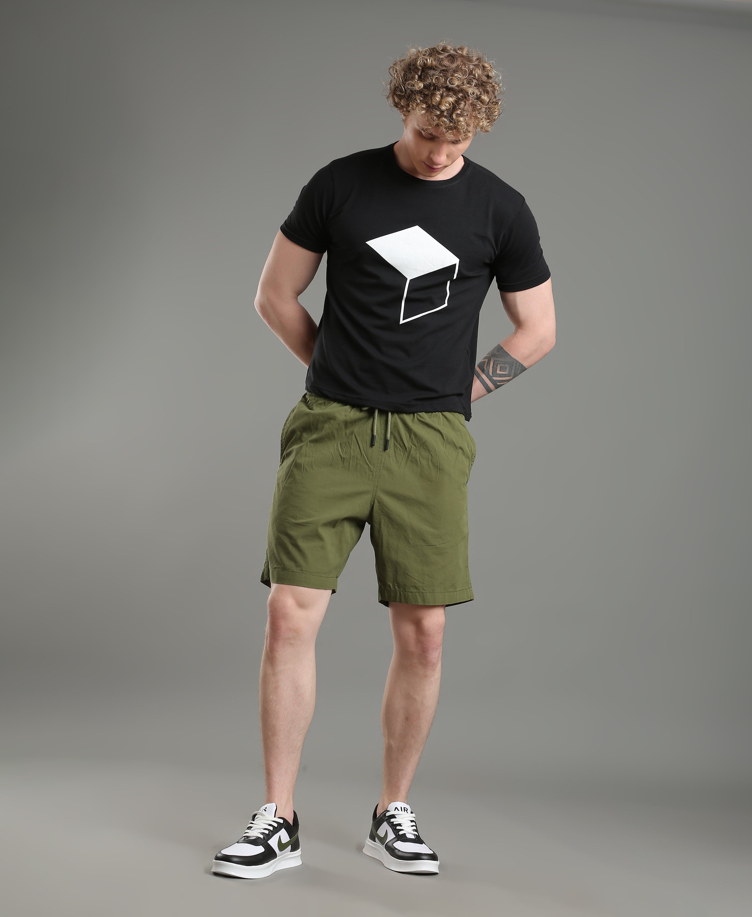 Moss Terrain Cotton Shorts