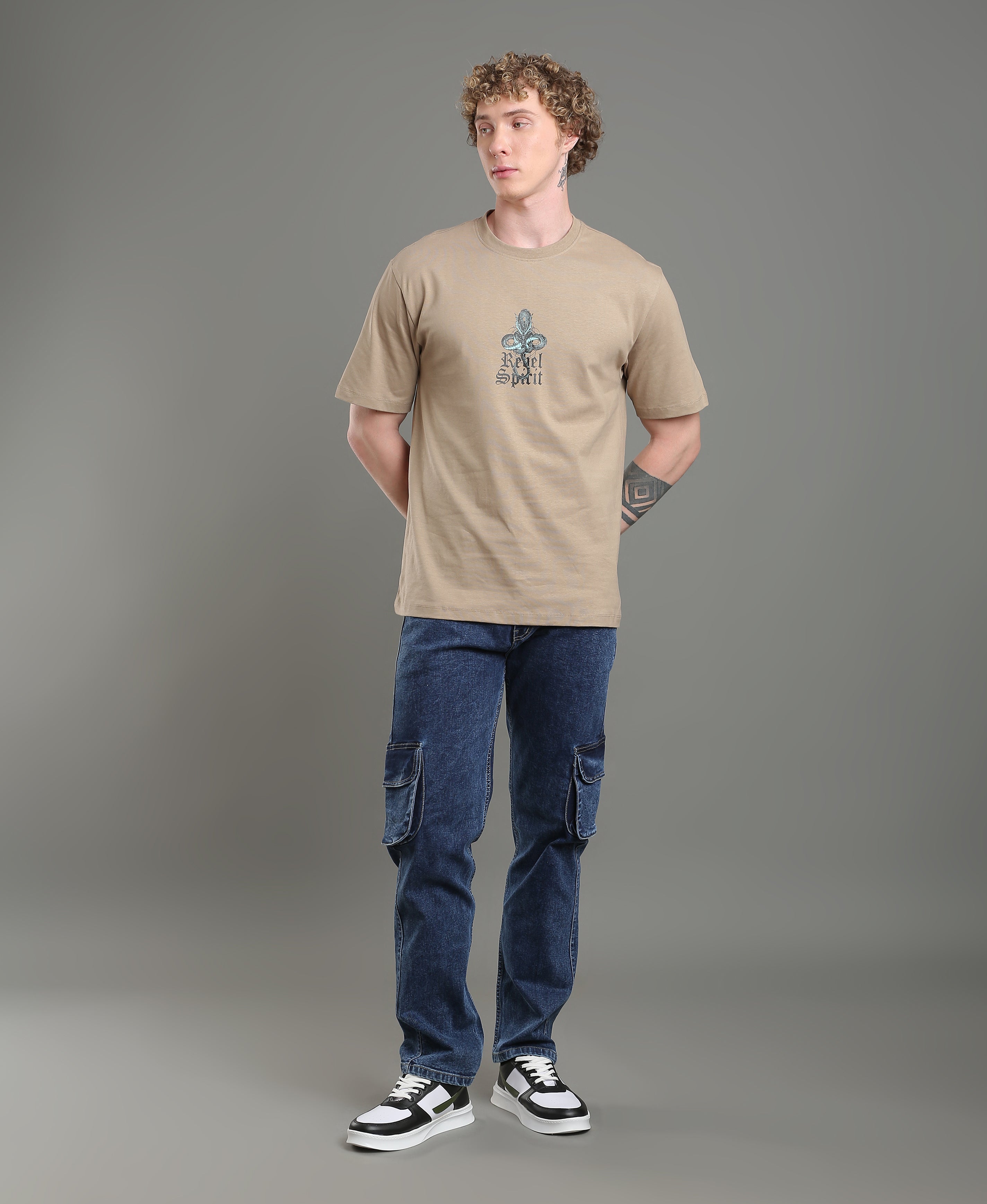 Navy Line 6-Pocket Denim Cargos