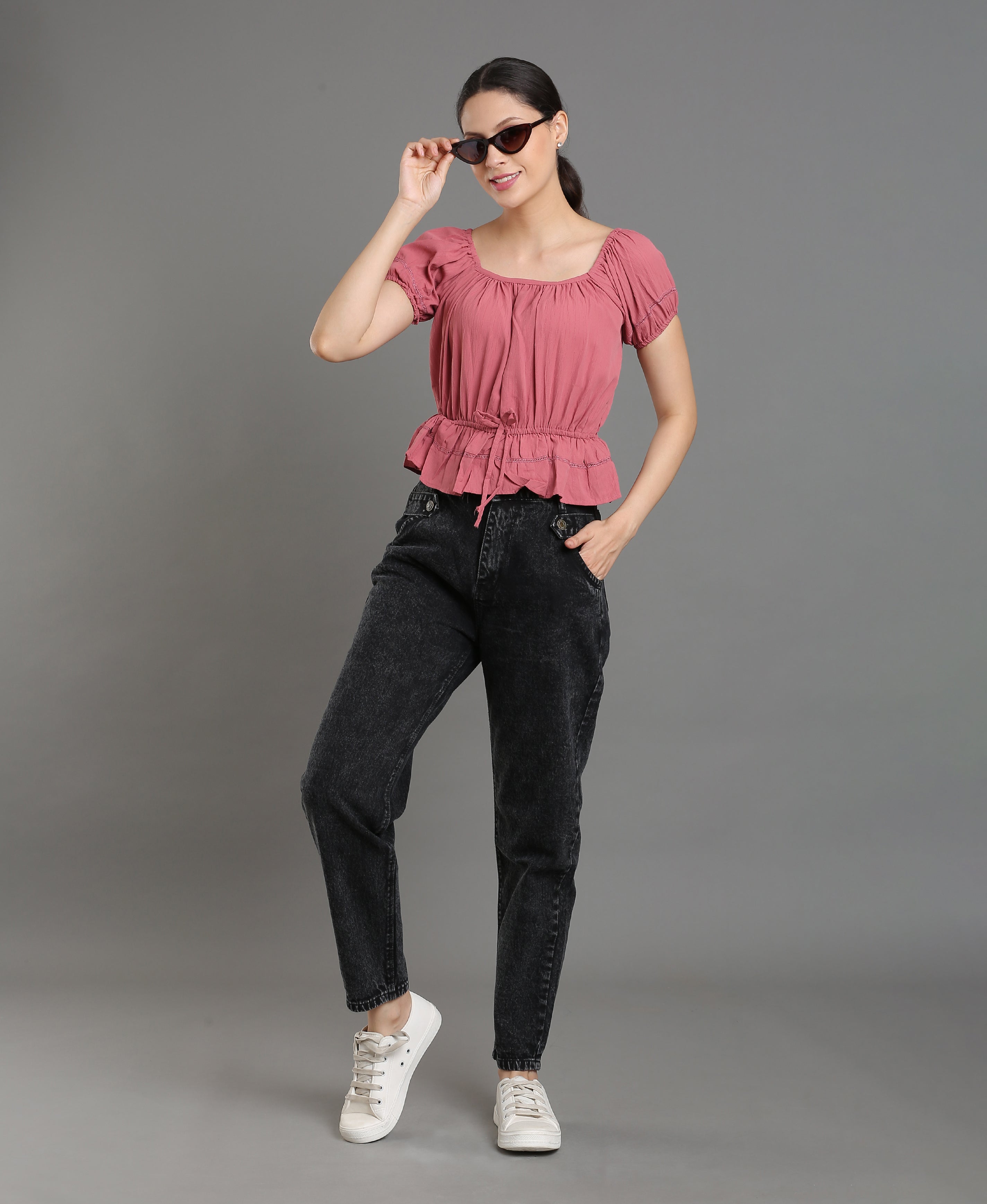 Cocoa Poly Crop Top