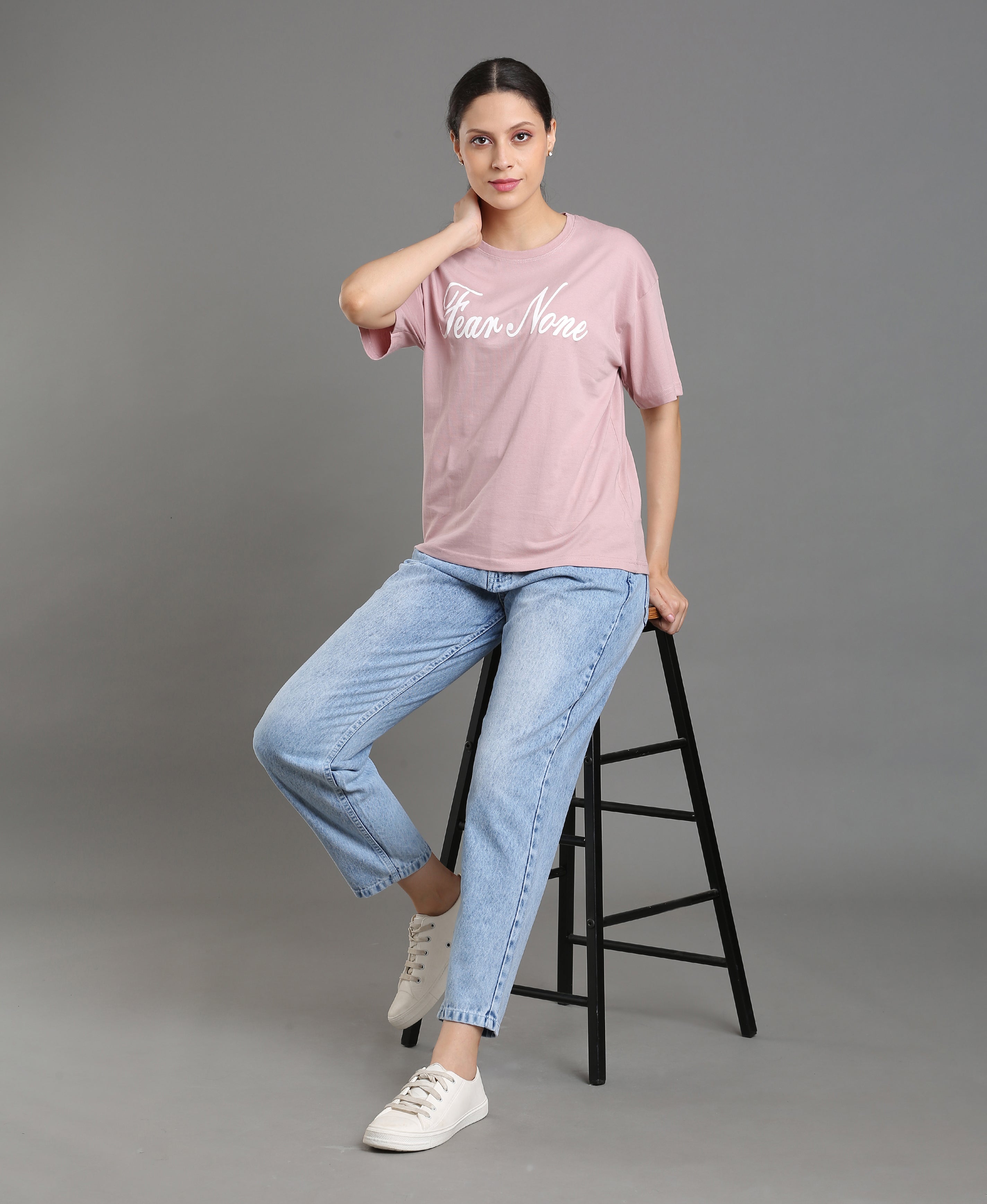 Peach Jersey Oversized Tee