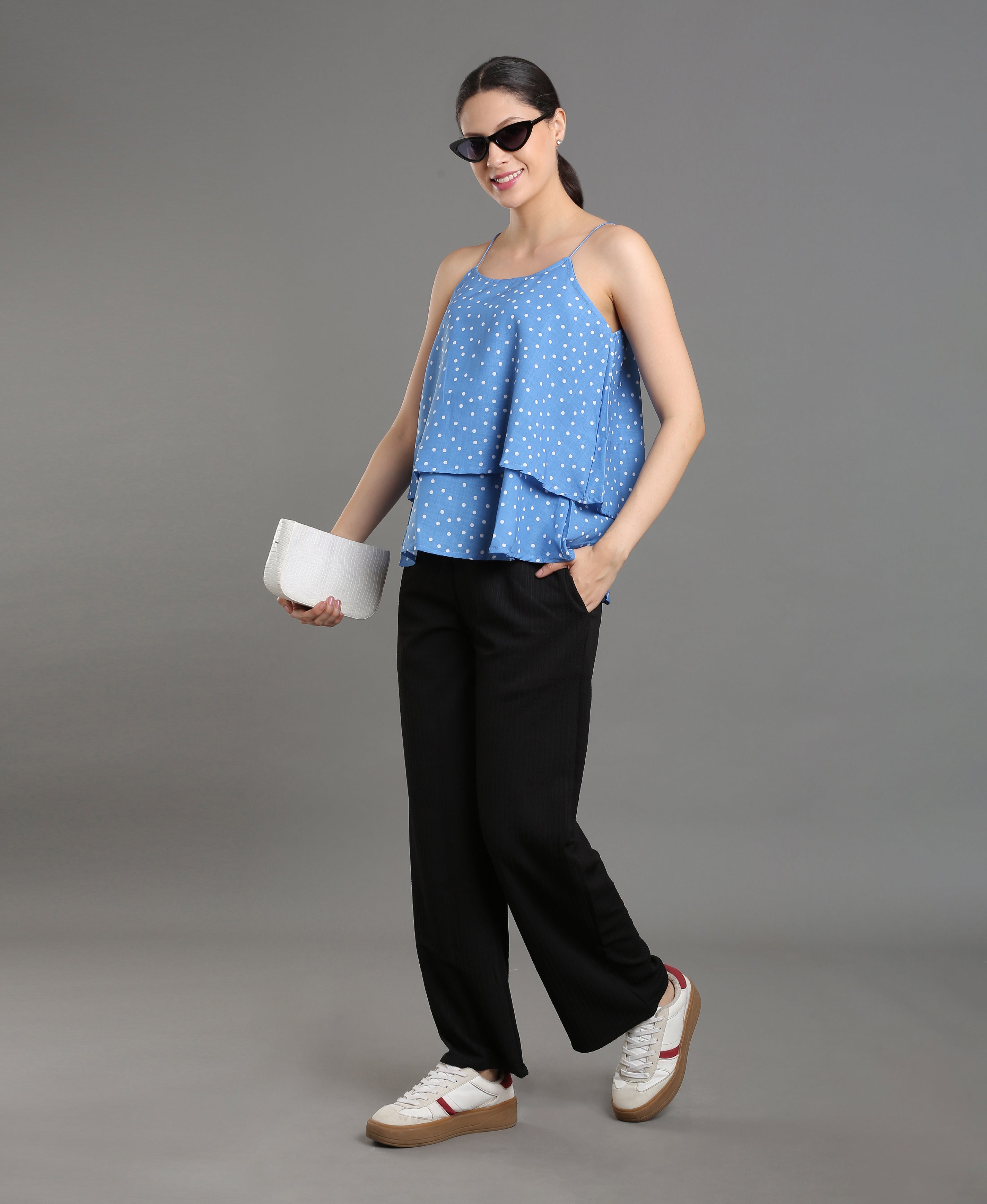 Sky Dot Georgette Top